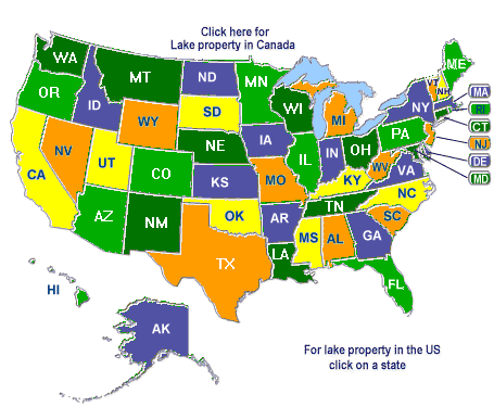 Usa Map Lake