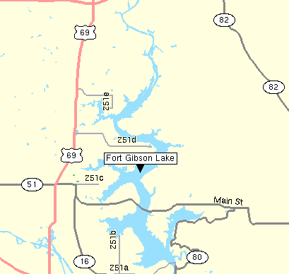 Fort Gibson lake map